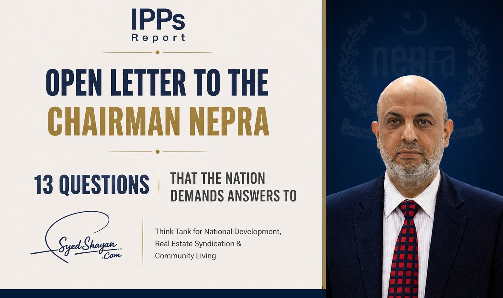Open Letter to Chairman NEPRA