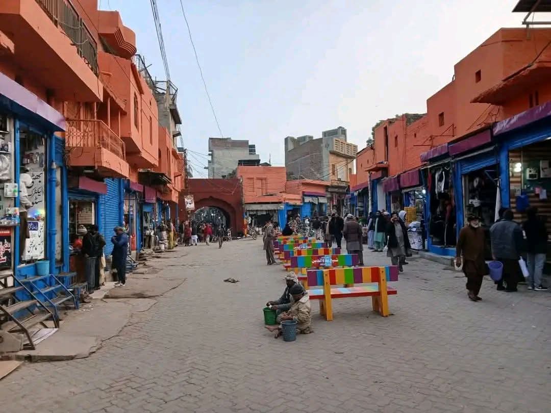 Tehsil Chunian Main Bazaar Renovation Completed, Pedestrian Zone Established After Encroachment Removal.